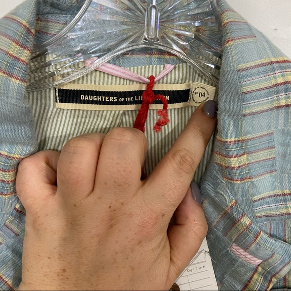 🆕 without tags but never worn. Anthropologie Fading Madras Blazer - Picture 5 of 8